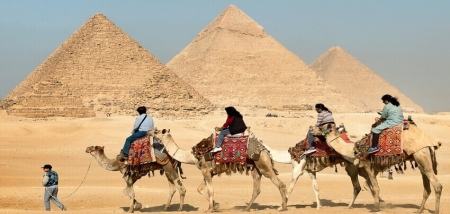 Camel ride around Giza pyramids
